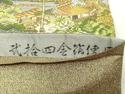 平和屋本店▼西陣　廣部商事謹製　全通全景柄袋帯　唐織　京洛祇園祭還幸絵巻　弐捨四金箔使用　上代68万　正絹　24ｋ　逸品　DABE9085sf