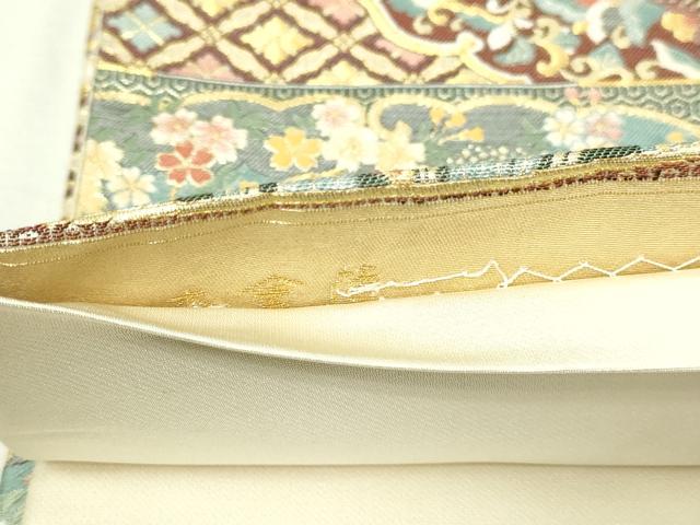 平和屋本店▼六通柄袋帯　古代蒔絵文　本金箔　正絹　24ｋ　逸品　DABE9114sf