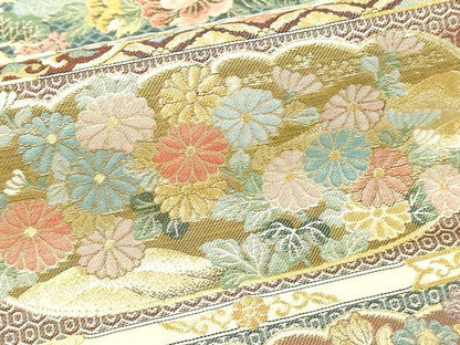 平和屋本店▼六通柄袋帯　古代蒔絵文　本金箔　正絹　24ｋ　逸品　DABE9114sf