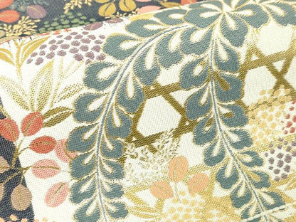 平和屋本店▼六通柄袋帯　草花文　本金箔　三越扱い　正絹　24ｋ　逸品　DABE9128sf