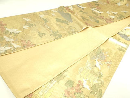 平和屋本店▼佐賀錦　全通全景柄袋帯　鹿苑寺金閣　本金箔總通柄　正絹　逸品　DABE9153sf