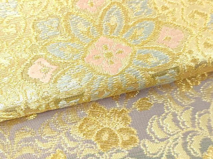 平和屋本店▼六通柄袋帯　正倉院花文　純金二重箔　正絹　逸品　DABE9160sf