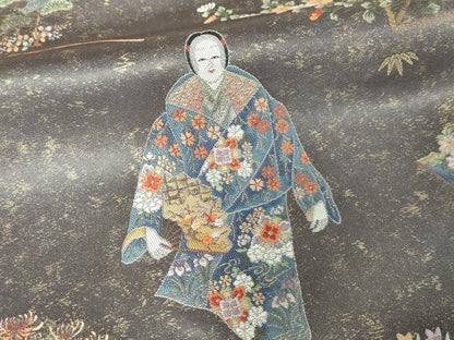 平和屋本店●太鼓柄袋帯　熊野純絵文　本金箔　金泥箔　正絹　逸品　DABE9168sf