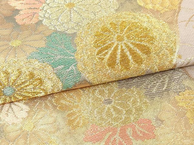 平和屋本店●六通柄袋帯　道長蒔絵文　本金泥箔　正絹　逸品　DABE9169sf
