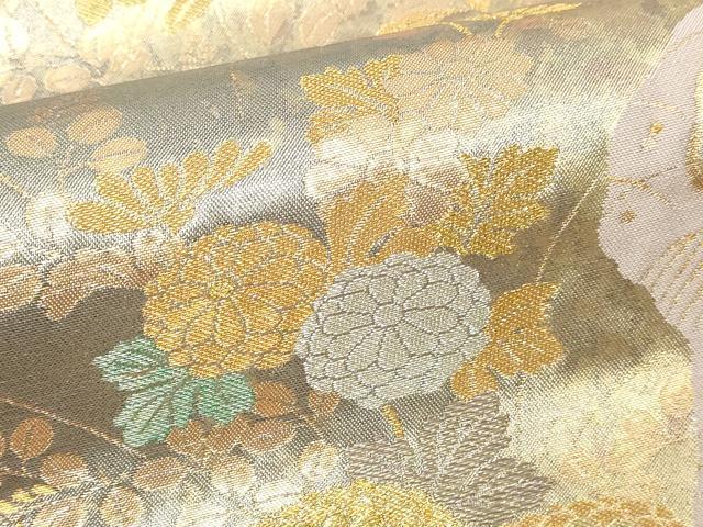 平和屋本店●六通柄袋帯　道長蒔絵文　本金泥箔　正絹　逸品　DABE9169sf