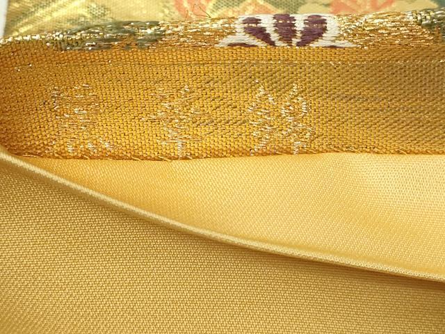 平和屋本店▼六通柄袋帯　鳳凰花唐草文　麗華錦　本金箔　正絹　逸品　DABE9174sf 平和屋本店▽六通柄袋帯 鳳凰花唐草文 麗華錦 本金箔 正絹 逸品