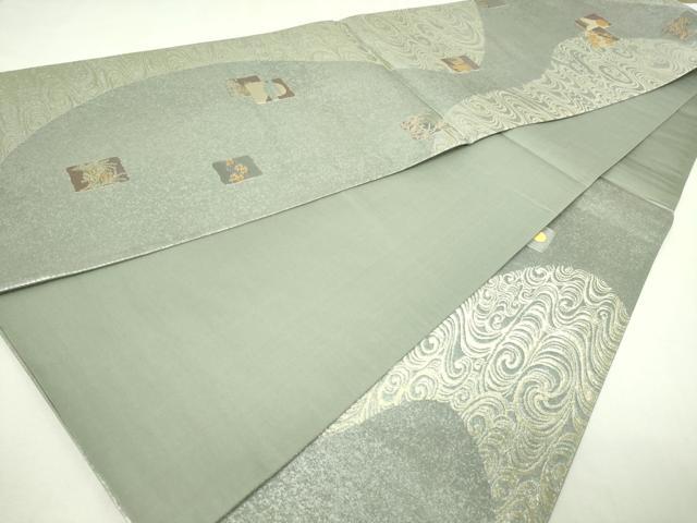 平和屋本店▼松尾光琳　六通柄袋帯　本金琳派紅白梅図　正絹　逸品　DABE9175sf 平和屋本店▽松尾光琳 六通柄袋帯 本金琳派紅白梅図