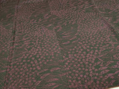 平和屋着物■上質な小紋 枝葉文 黒地 正絹 逸品 DABE9177sf