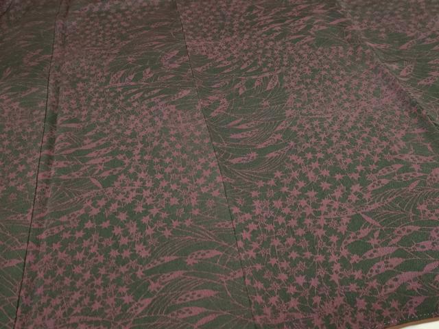 平和屋着物■上質な小紋 枝葉文 黒地 正絹 逸品 DABE9177sf