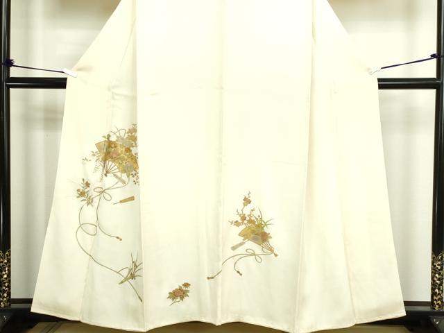 平和屋着物■訪問着 檜扇草花文 金彩 正絹 逸品 DABE9180sf