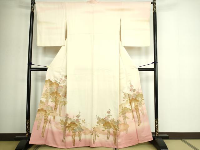平和屋着物■訪問着 枝梅松文 暈し染め 金彩 正絹 逸品 DABE9182sf