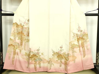 平和屋着物■訪問着 枝梅松文 暈し染め 金彩 正絹 逸品 DABE9182sf