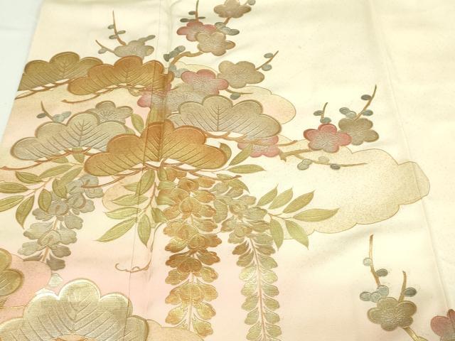 平和屋着物■訪問着 枝梅松文 暈し染め 金彩 正絹 逸品 DABE9182sf
