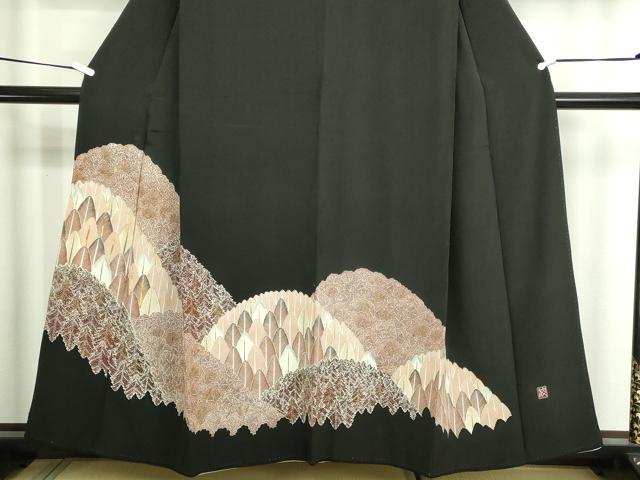 平和屋着物■豪華黒留袖 作家物 駒刺繍 樹林文 金彩 正絹 逸品 DABE9186sf