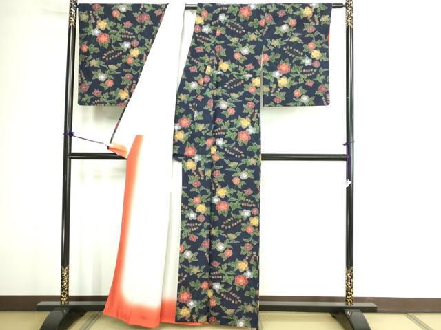 平和屋着物■上質な紬 枝花文 正絹 逸品 DABE9190sf
