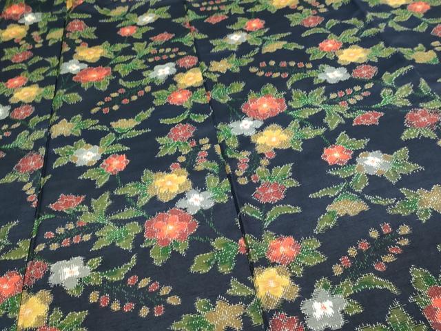 平和屋着物■上質な紬 枝花文 正絹 逸品 DABE9190sf