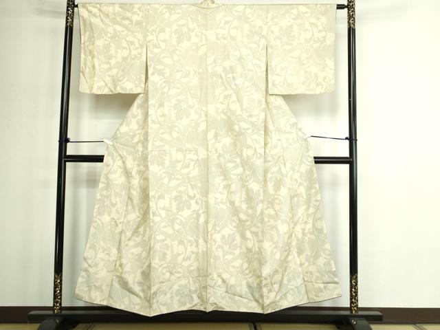 平和屋着物■本場白大島紬 更紗花文 正絹 逸品 DABE9192sf