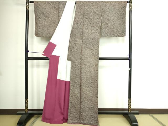 平和屋着物■大変加工の良い総絞り小紋 正絹 逸品 DABE9193sf