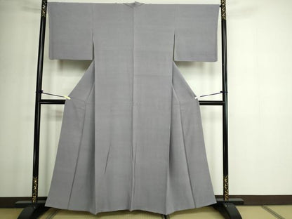 平和屋着物■上質な色無地 お召縮緬 霞色 正絹 逸品 DABE9200sf