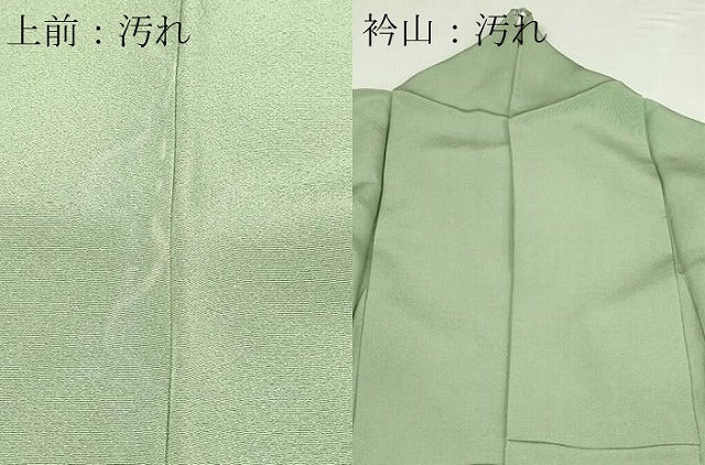 平和屋着物■上質な色無地 作家物 山葵色 正絹 逸品 DABE9203sf