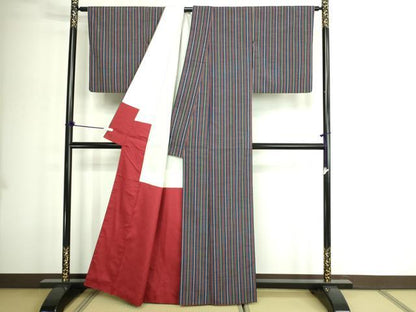 平和屋着物■上質な紬 間道 正絹 逸品 DABE9205sf