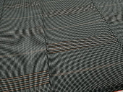 平和屋着物■上質な紬 格子 正絹 逸品 DABE9206sf