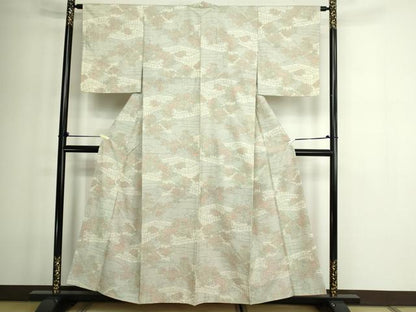平和屋着物■上質な紬 風景草花文 正絹 逸品 DABE9209sf