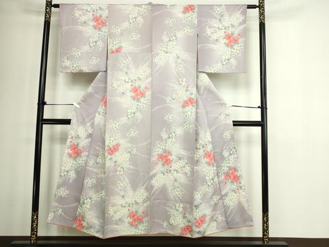 平和屋着物■上質な小紋 草花文 金彩 正絹 逸品 DABE9226sf