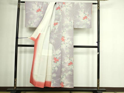 平和屋着物■上質な小紋 草花文 金彩 正絹 逸品 DABE9226sf