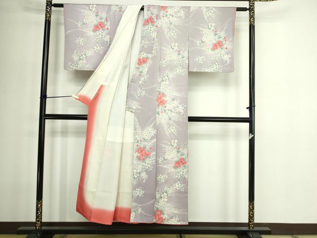 平和屋着物■上質な小紋 草花文 金彩 正絹 逸品 DABE9226sf