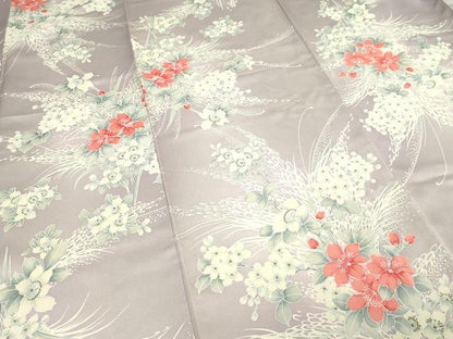 平和屋着物■上質な小紋 草花文 金彩 正絹 逸品 DABE9226sf