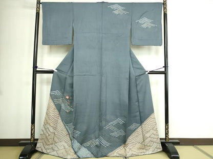 平和屋着物■訪問着 絞り 刺繍 器物文 金彩 正絹 逸品 DABE9227sf