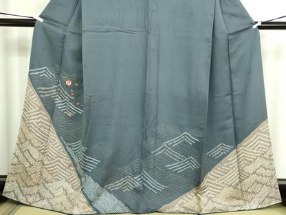 平和屋着物■訪問着 絞り 刺繍 器物文 金彩 正絹 逸品 DABE9227sf