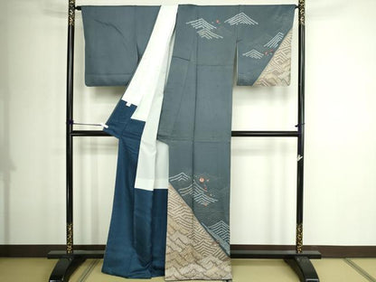 平和屋着物■訪問着 絞り 刺繍 器物文 金彩 正絹 逸品 DABE9227sf