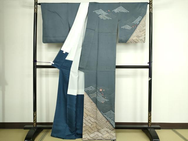 平和屋着物■訪問着 絞り 刺繍 器物文 金彩 正絹 逸品 DABE9227sf