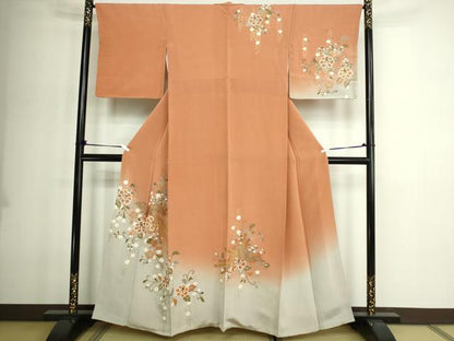 平和屋着物■訪問着 鳳凰更紗花文 暈し染め 金彩 正絹 逸品 DABE9230sf