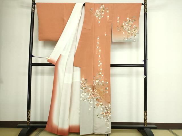 平和屋着物■訪問着 鳳凰更紗花文 暈し染め 金彩 正絹 逸品 DABE9230sf