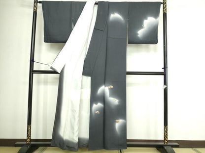 平和屋着物■訪問着 刺繍 地紙花文 暈し染め 正絹 逸品 DABE9238sf