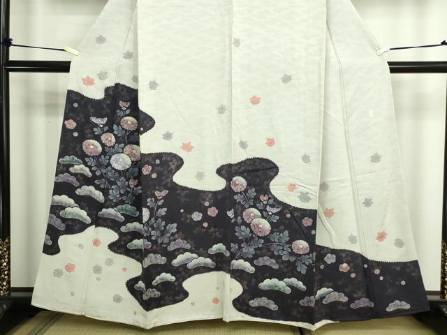平和屋着物■訪問着 草花文 金彩 無落款 正絹 逸品 DABE9239sf