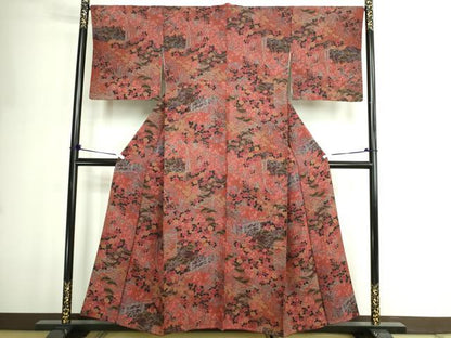 平和屋着物■上質な小紋 草花文 正絹 逸品 DABE9240sf