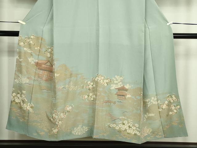 平和屋着物■訪問着 風景草花文 金彩 正絹 逸品 DABE9243sf
