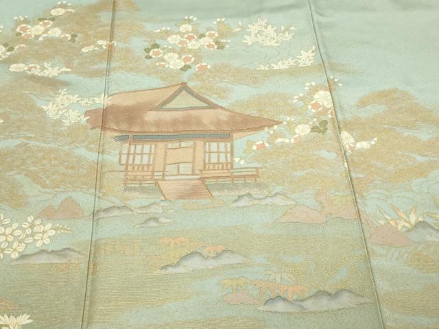平和屋着物■訪問着 風景草花文 金彩 正絹 逸品 DABE9243sf
