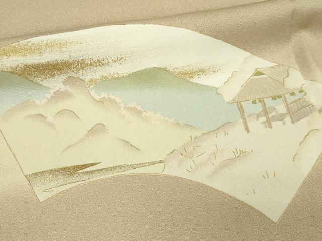 平和屋着物■訪問着 地紙風景文 暈し染め 正絹 逸品 DABE9244sf