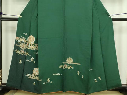 平和屋着物■訪問着 鳳凰正倉院花文 暈し染め 金彩 正絹 逸品 DABE9245sf
