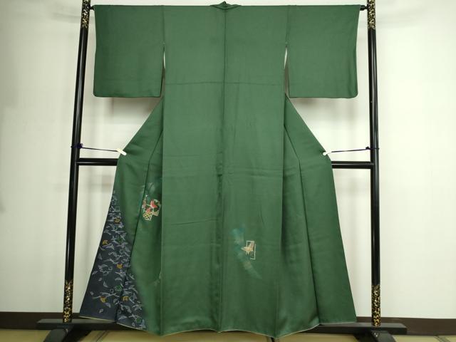 平和屋着物■訪問着 刺繍 花蝶文 金彩 正絹 逸品 DABE9248sf