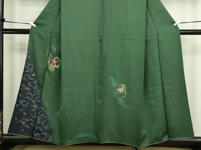 平和屋着物■訪問着 刺繍 花蝶文 金彩 正絹 逸品 DABE9248sf