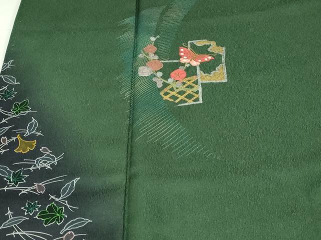 平和屋着物■訪問着 刺繍 花蝶文 金彩 正絹 逸品 DABE9248sf