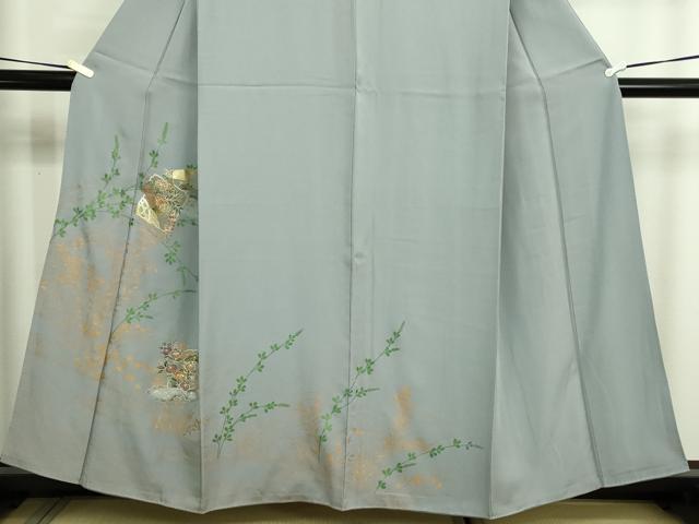 平和屋着物■訪問着　草花文　金銀彩　正絹　逸品　DABE9249sf