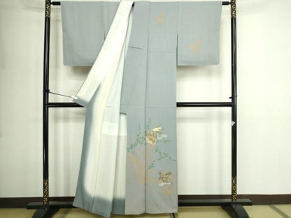 平和屋着物■訪問着　草花文　金銀彩　正絹　逸品　DABE9249sf