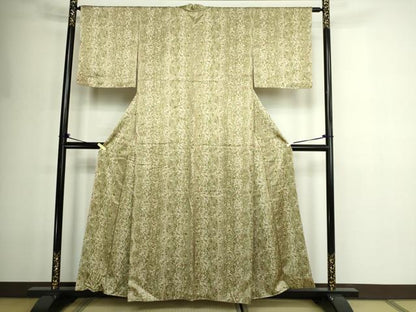 平和屋着物■上質な小紋　扇面草花文　正絹　逸品　DABE9255sf